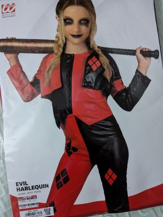 Vestito Carnevale Bambina Evil Harlequin Taglia