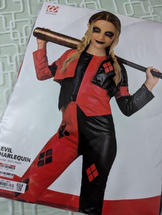 Vestito Carnevale Bambina Evil Harlequin Taglia