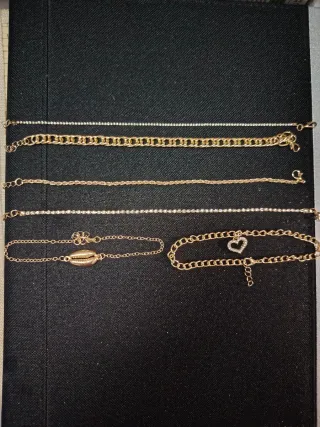 6 Pulseras Mujer Doradas y Plateadas