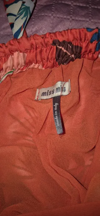 Abito lungo floreale arancione taglia unica