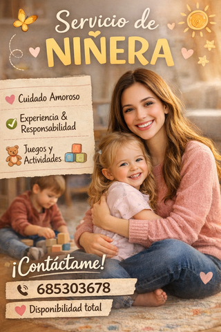 Canguro / Niñera con experiencia y disponibilidad