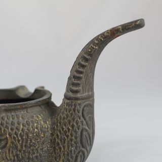 Cenicero Bronce Antiguo Pipa León Mid Century