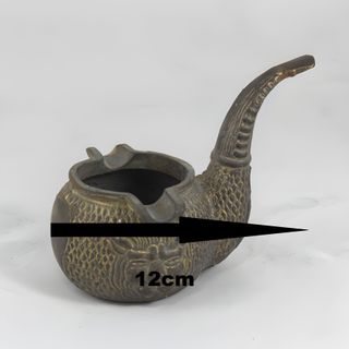 Cenicero Bronce Antiguo Pipa León Mid Century