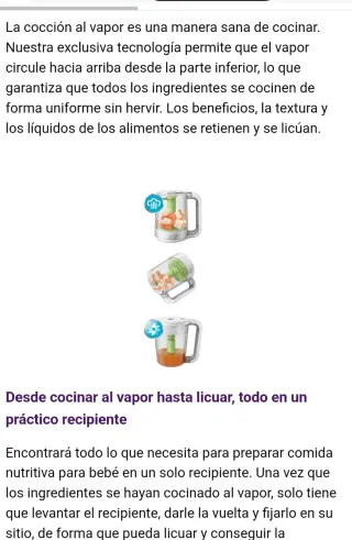 Vaporera y Batidora Bebés Philips Avent