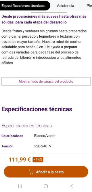 Vaporera y Batidora Bebés Philips Avent