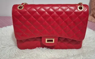 Borsa a mano rossa trapuntata