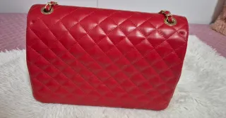 Borsa a mano rossa trapuntata