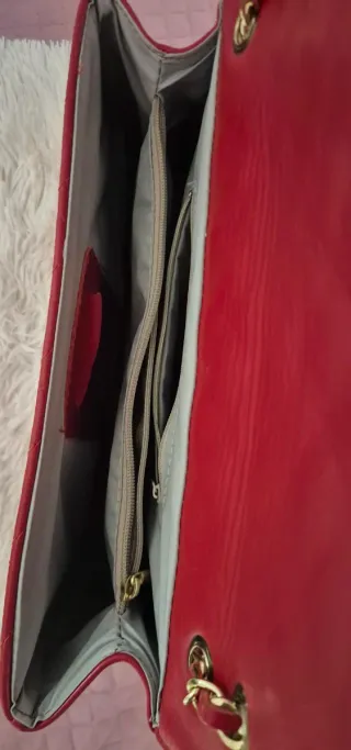 Borsa a mano rossa trapuntata