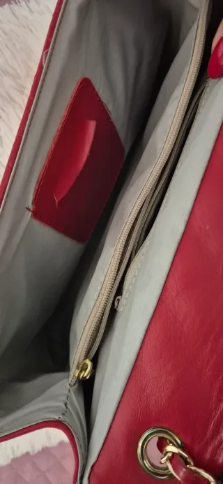 Borsa a mano rossa trapuntata