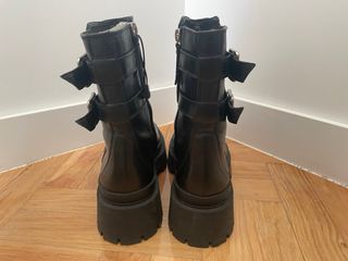 Botas Zara Negras Plataforma Motera