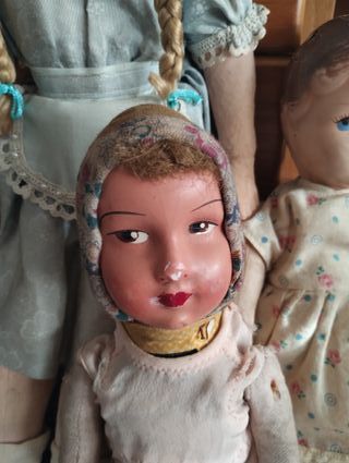 Bambole d'epoca Bachelite e Stoffa 1930-40