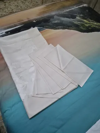 Tovaglia in misto lino cotone + 6 tovaglioli