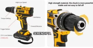 TALADRO ATORNILLADOR 2 BATERÍAS EN SU MALETÍN.