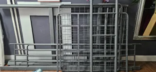 Cama litera Ikea gris metal