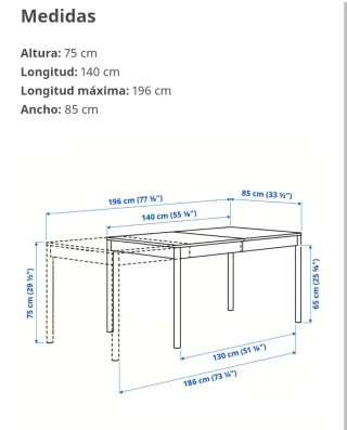 Mesa extensible chapa roble + 8 sillas negras