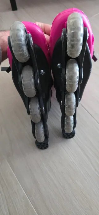 Patines ajustables rosa talla 33-36