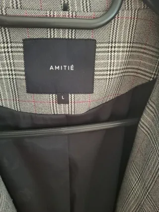 Chaqueta AMITIE cuadros gris Talla L