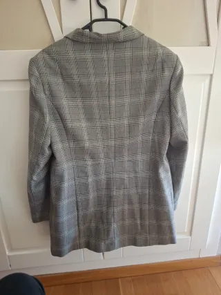 Chaqueta AMITIE cuadros gris Talla L