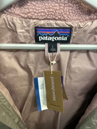 Giacca Patagonia bambina oro e rosa