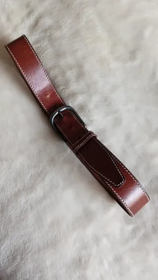 Cinturón de piel vacuno marrón mujer Talla pequeña