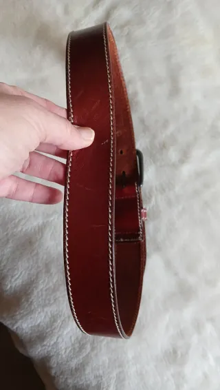 Cinturón de piel vacuno marrón mujer Talla pequeña