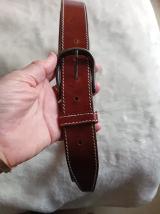 Cinturón de piel vacuno marrón mujer Talla pequeña