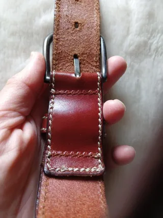 Cinturón de piel vacuno marrón mujer Talla pequeña