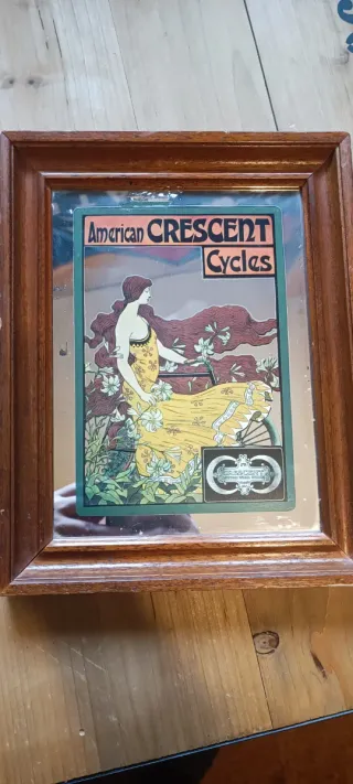 Cuadro Espejo American Crescent Cycles Años 70.