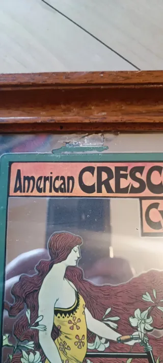 Cuadro Espejo American Crescent Cycles Años 70.