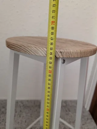 2 Taburetes altos barra madera y metal