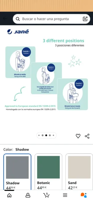 Mochila portabebés Jane 0-15kg IMPECABLE!