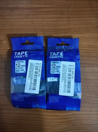 Cartuccia Etichette Brother Nero su Bianco 12mm