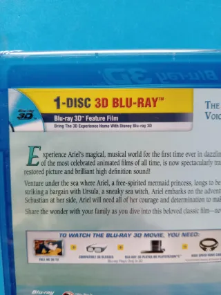 A Pequena Sereia Blu-ray 3D Disney (novo/New)