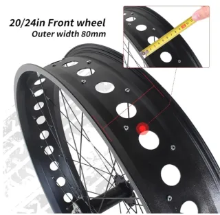 Llanta Trasera Fat Bike 24 Negra/Roja
