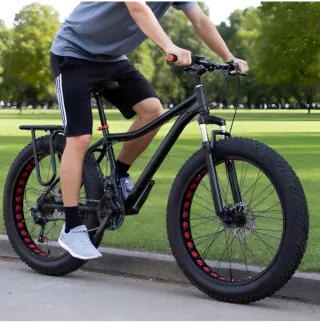 Llanta Trasera Fat Bike 24 Negra/Roja