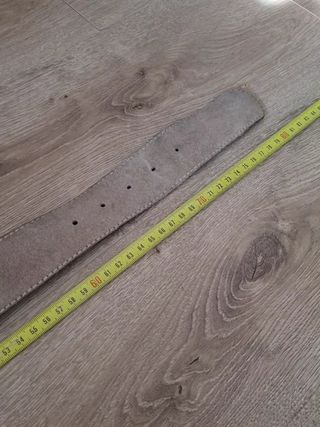 Cintura vintage vera pelle scamosciata beige 80 cm