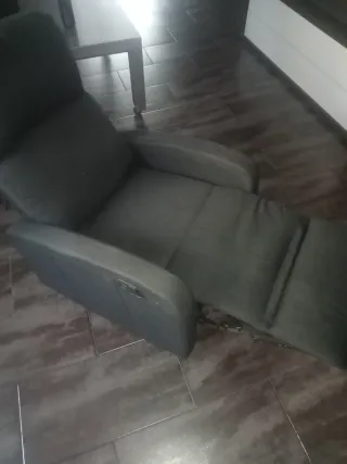 Poltrona relax in tessuto grigio