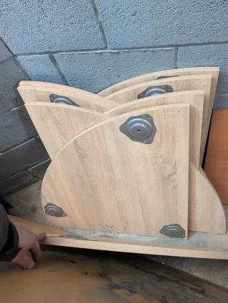 Mesa redonda desmontable madera y metal