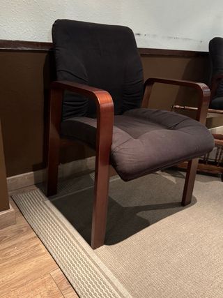 Sillas de espera tela y madera