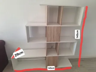 Estantería Zigzag Blanca y Madera