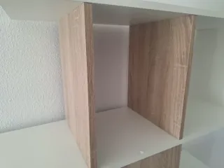 Estantería Zigzag Blanca y Madera