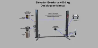 Equipo taller con elevador y compresor 200l md 140