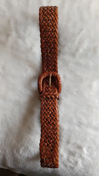 Cinturón trenzado piel vacuno mujer