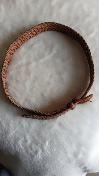 Cinturón trenzado piel vacuno mujer