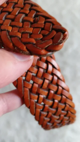 Cinturón trenzado piel vacuno mujer