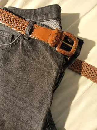 Cinturón trenzado piel vacuno mujer