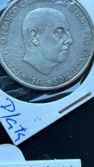 Lote 5 Monedas Plata 100 Pesetas Franco