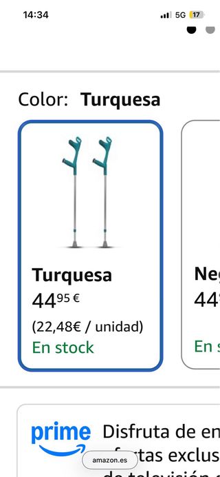 Muletas casi nuevas (2 semanas de uso) 140kg
