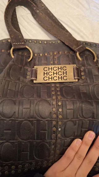 Bolso Carolina Herrera Negro y Dorado