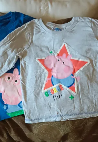 LOTE 2 Camisetas Peppa Pig Niño Niña bebé infantil